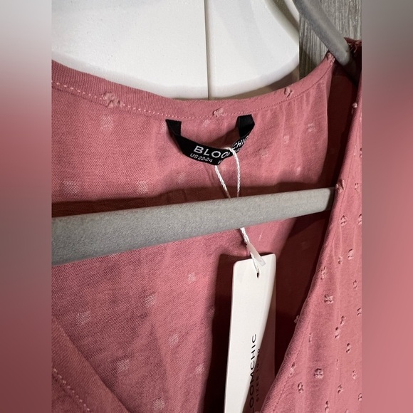 195. NWT Bloomchic French Dot Flutter Sleeve Blush 3X/22-24 - Picture 3 of 6